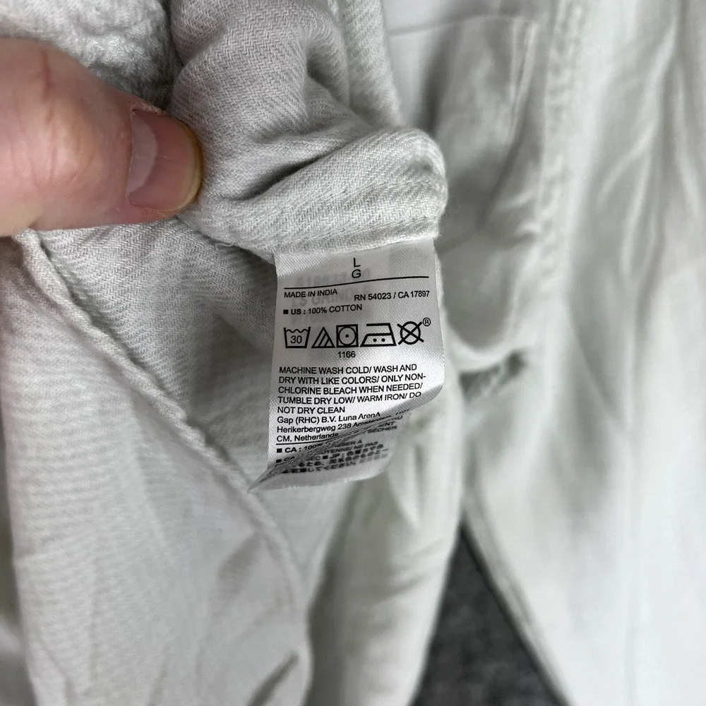 Banana Republic Slim Fit Grindle Shirt Mens L White Cotton Resort Modern Classic